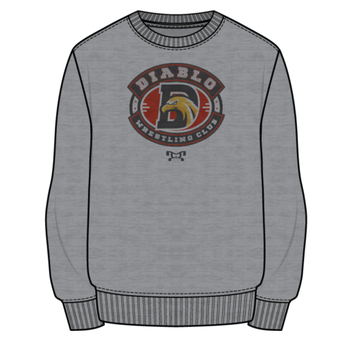 Diablo Wrestling Club Custom Sublimated Decal Grey Crewneck