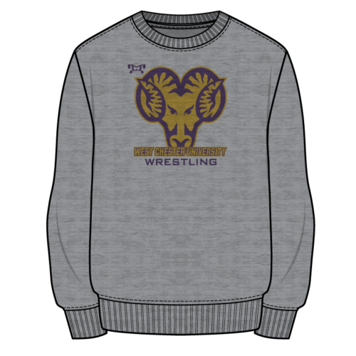 West Chester University Custom Sublimated Decal Grey Crewneck