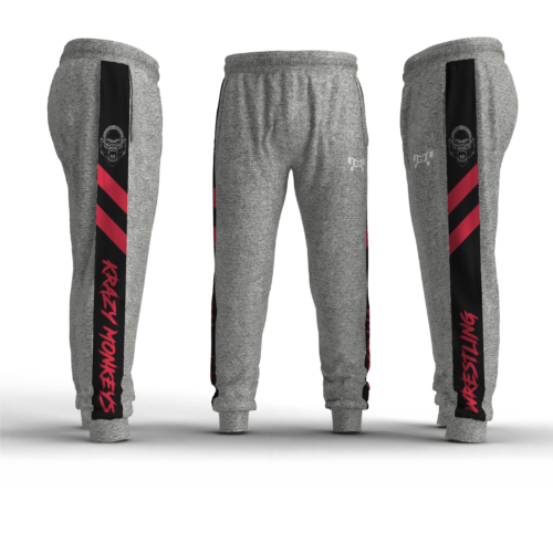 Krazy Monkeys WC REd Box Stripe Slim Cut Joggers