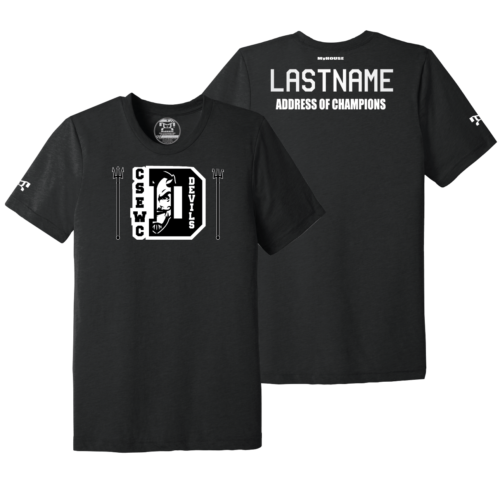 Cambridge Springs Elementary Youth Wrestling black Address Of Champions Heat Press T Shirt