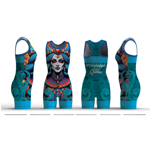 Mississippi Queens Wrestling Club TEAL Women's Custom Singlet