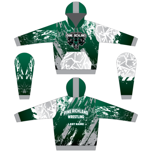 Pine Richland Wrestling CLub Elite White Abstract Sublimated Hoodie