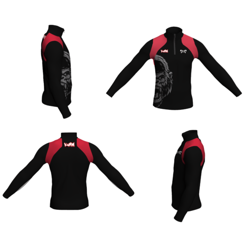 Krazy Monkeys WC Red Men's Light-Weight Custom Quarter Zip