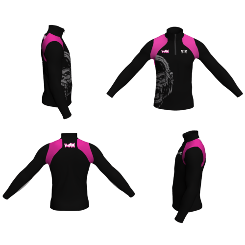 Krazy Monkeys WC Pink Men's Light-Weight Custom Quarter Zip