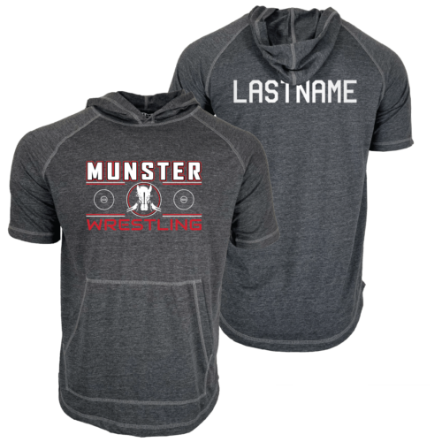 Munster Wrestling Custom Heat Press Short Sleeve Hoodie T-Shirt