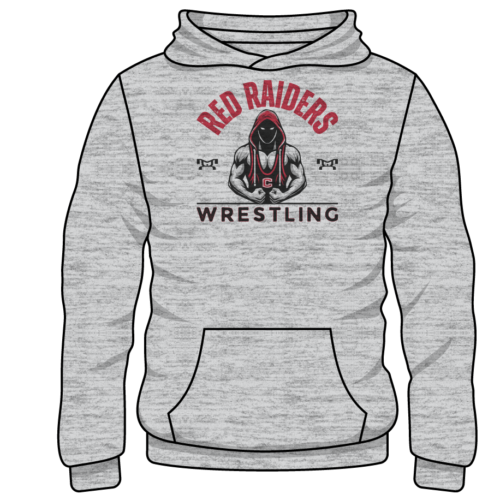 red raiders wrestling club Custom Sublimated Decal Grey Hoodie