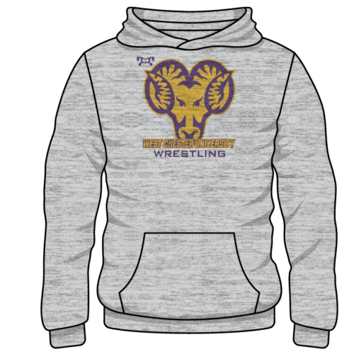 West Chester University Custom Sublimated Decal Grey Hoodie