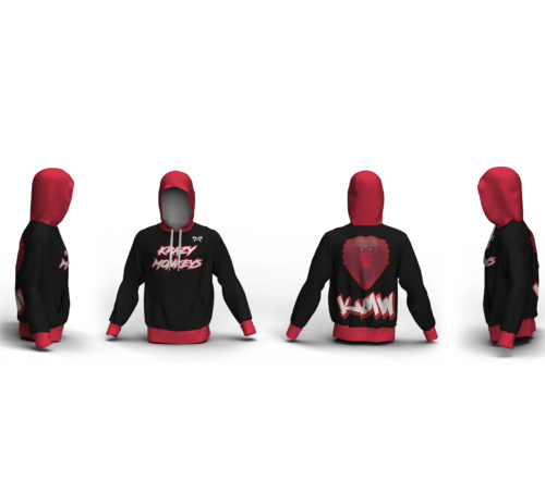 Krazy Monkeys WC Red Custom Unisex Sublimated Hoodie