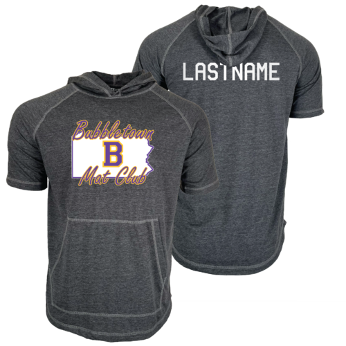 BUBBLETOWN MAT CLUB Custom Heat Press Short Sleeve Hoodie T-Shirt