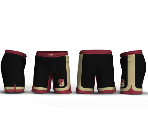 Scranton Wrestling  S LOGO ON LEG Men's 9" Fight Short