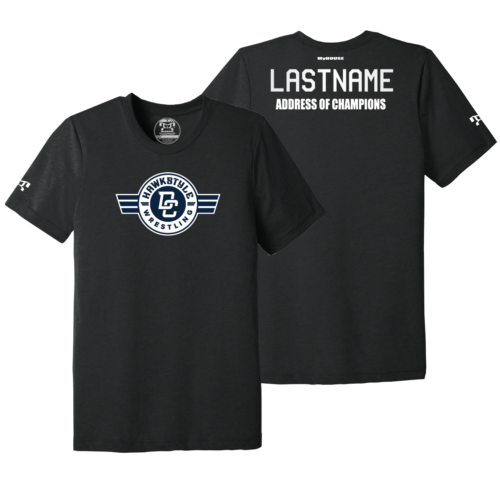 Hawkstyle Wrestling Club Black Address Of Champions Heat Press T Shirt