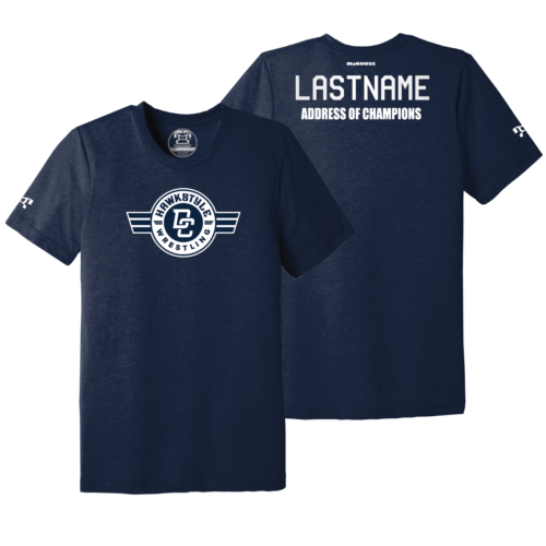 Hawkstyle Wrestling Club Navy Address Of Champions Heat Press T Shirt