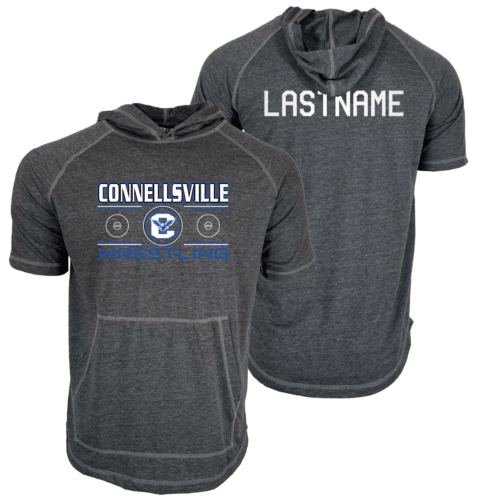 Connellsville Wrestling pa Custom Heat Press Short Sleeve Hoodie T-Shirt