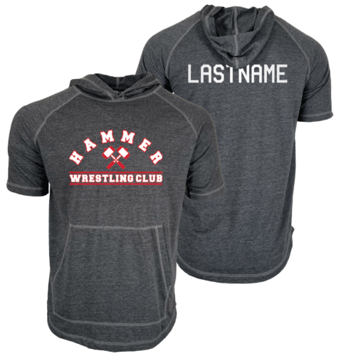 Hammer Wrestling Club- NY Custom Heat Press Short Sleeve Hoodie T-Shirt