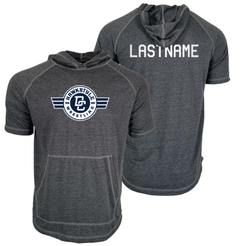 Hawkstyle Wrestling Club Custom Heat Press Short Sleeve Hoodie T-Shirt
