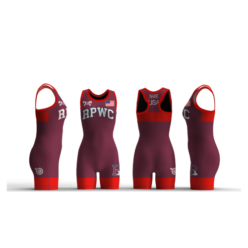 Riverton Parke Wrestling Club red freestyle Women's Custom Singlet