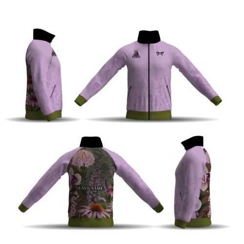 Warrior Wrestling PA-Wildflowers Girls Athletic Full Zip Jacket