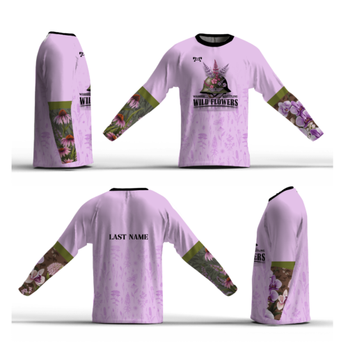 Warrior Wrestling PA-Wildflowers Girls Loose Long Sleeve Dri-Fit