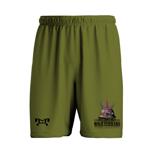 Warrior Wrestling PA-Wildflowers Girls Athletic Mesh Short