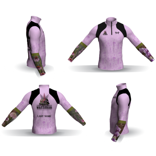 Warrior Wrestling PA-Wildflowers Girls Men's Light-Weight Custom Quarter Zip