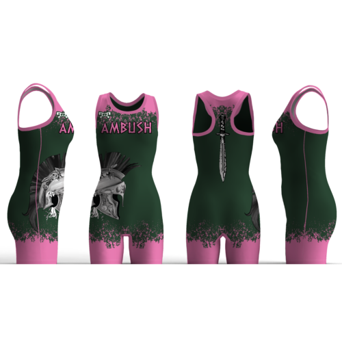 Ambush Warrior Wrestling NC PINK Women's Custom Singlet