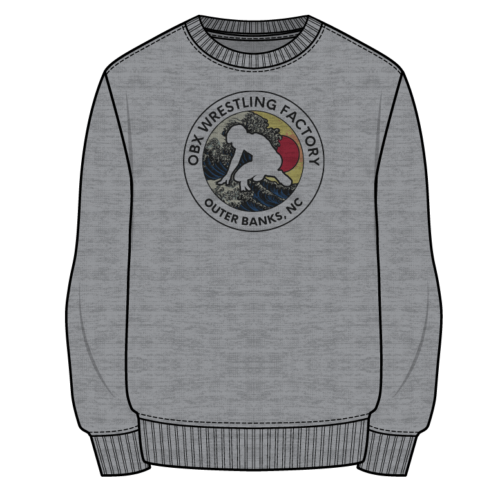 OBX Wrestling Factory  Custom Sublimated Decal Grey Crewneck