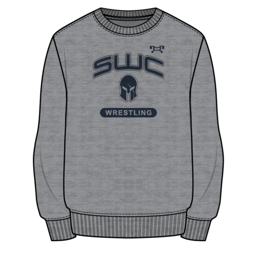 Spartan Wrestling Club Custom Sublimated Decal Grey Crewneck 2025