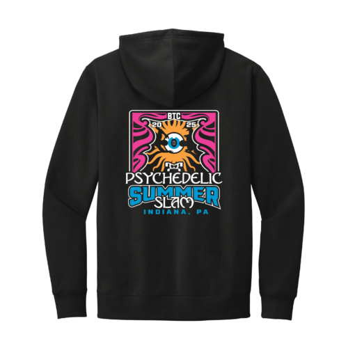 Psychedelic Summer Slam Heat Press Black Hoodie