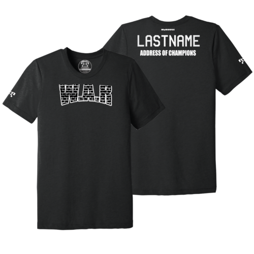 WAR Wrestling Club Black Address Of Champions Heat Press T Shirt