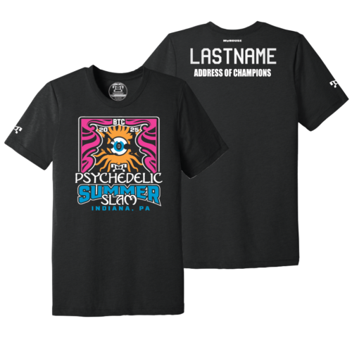 Psychedelic Summer Slam black Address Of Champions Heat Press T Shirt