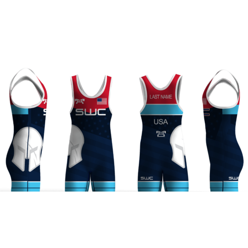 Spartan Wrestling Club BLUE FREESTYLE 2025 Men's Singlet