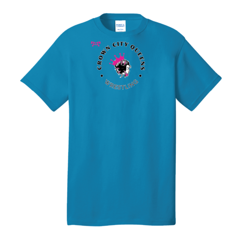 Crown City Wrestling Club TEAL  Heat Press T Shirt