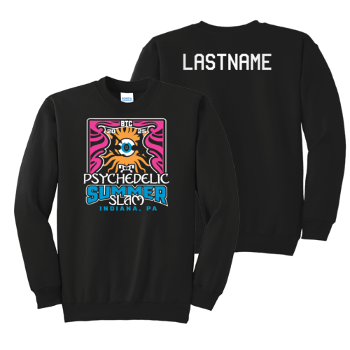 Psychedelic Summer Slam Heat Press Black Crewneck