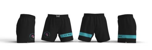 Crown City Wrestling Club QUEEN TEAL Women's 6" Fight Short