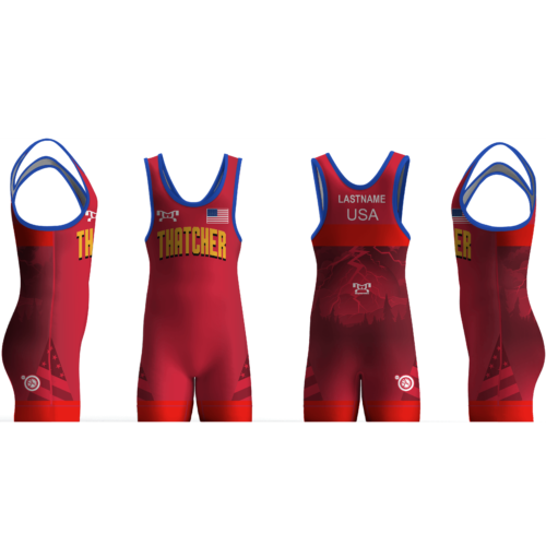 Thatcher Wrestling Club Red Freestyle Men's Singlet