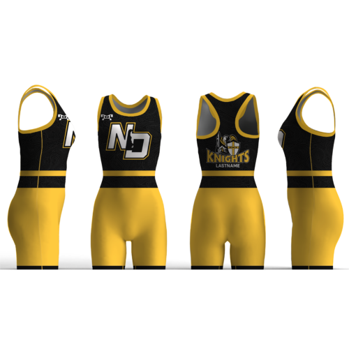 Northern Delaware Wrestling BLACK & GOLD Women's Custom Singlet