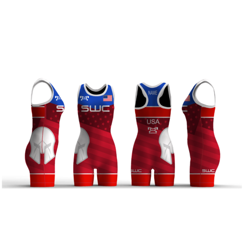 Spartan Wrestling Club Red Freestyle Women's Custom Singlet