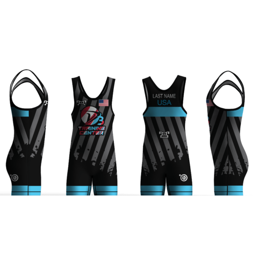 D3 TRAINING CENTER 2025 Men's Blue UWW Freestyle Singlet Men's Singlet