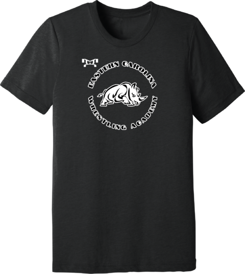 Eastern Carolina Wrestling Academy Black Custom Heat Press Short Sleeve T-Shirt