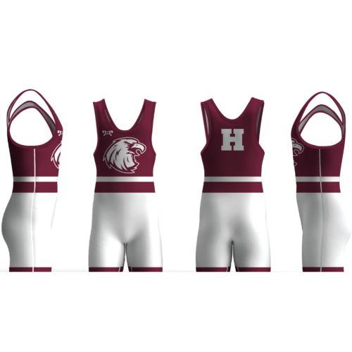 Hodgson Vo-Tech High School  Maroon & White Men's Singlet