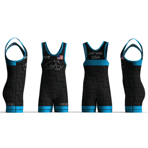 Eastern Carolina Wrestling Academy Blue Freestyle Men's Singlet