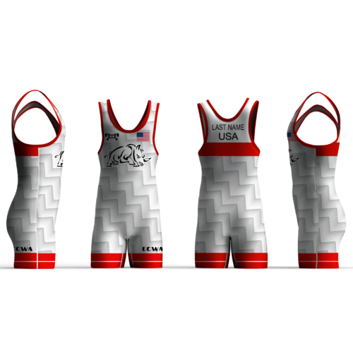 Eastern Carolina Wrestling Academy Red Freestyle Men's Singlet