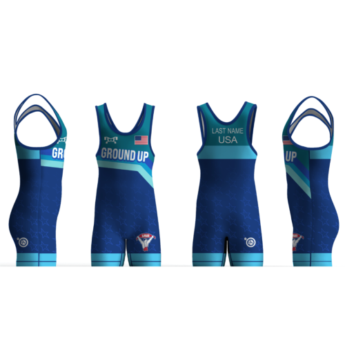 Ground Up wrestling BLUE freestyle Men's Singlet
