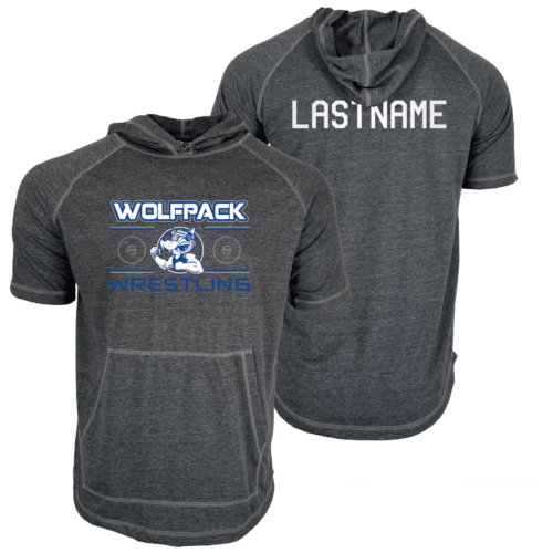 VT Wolfpack Wrestling Club Custom Heat Press Short Sleeve Hoodie T-Shirt
