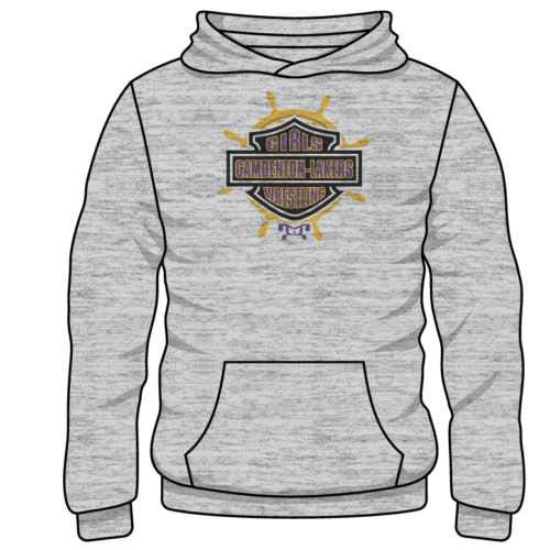 Camdenton Lakers-Girls Wrestling Custom Sublimated Decal Grey Hoodie