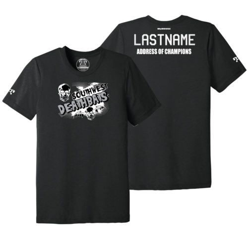 Southwest Deathbats Black Address Of Champions Heat Press T Shirt