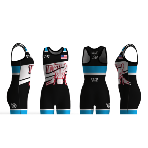 Munster Wrestling Blue  Freestyle Women's Custom Singlet