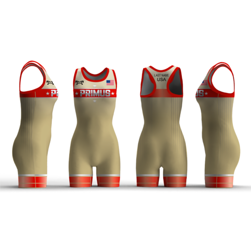 Primus Wrestling Custom Women's Red Singlet 2024