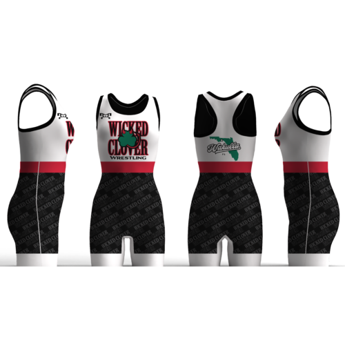 Wicked Clover Wrestling WHITE Women's Custom Singlet