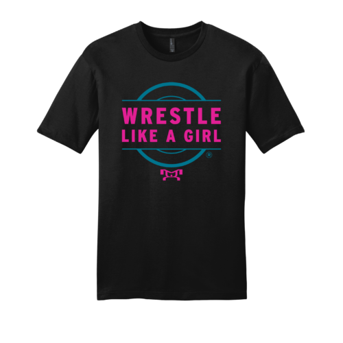WRESTLE LIKE A GIRL BLACK Heat Press T Shirt